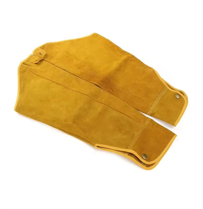 Manchons de protection pour les bras en cuir résistant à la chaleur, longs, à boutons, en cuir de vachette fendu, pour soudeurs - Product Image 4
