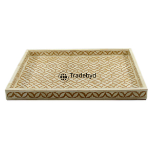 Elegante Bandeja de Servir con Incrustaciones de Hueso, Decoración de Lujo Hecha a Mano para el Hogar por Tradebyd - Product Image 2
