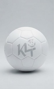 White PU Soccer Ball with K4 Logo Unisex Martial Arts Training <b>Equipment</b> <b>Karate</b> Practice Use - Product Image 3