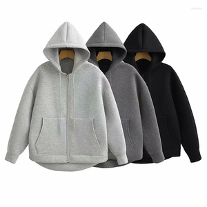 TANVEX Sudaderas con capucha personalizadas de tejido grueso con cremallera bidireccional para hombre, sudaderas lisas extragrandes de felpa gruesa - Product Image 2
