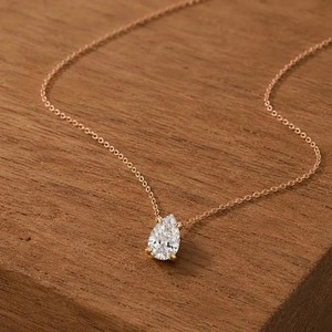 Pear Cut Lab Diamond <b>Pendant</b> Necklace Solitaire Necklace Wholesale DEF Color VS VVS Clarity IGI Certified10K 14K 18K <b>Solid</b> <b>Gold</b> - Product Image 4