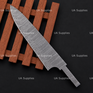 Cuchillo de Chef de Acero de Damasco al por Mayor, Hojas en Blanco con Punta Caída, Componentes Hechos a Mano de Espiga Completa, Directo de Fábrica, Mejor Precio del Fabricante - Product Image 5