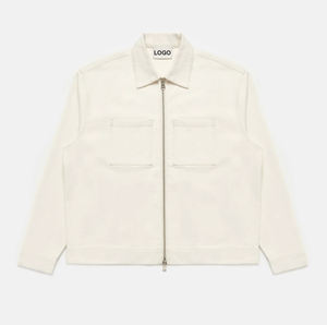 Chaqueta de mezclilla para hombre al por mayor, OEM personalizada, efecto desgastado, abrigo de algodón vaquero, chaqueta vaquera vintage lavada de talla grande - Product Image 4