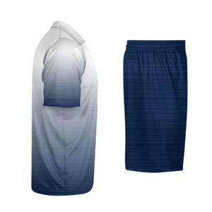 Ensemble de maillots de football pour hommes, blanc et bleu marine, sublimé, 23, anti-transpiration, manches longues, coupe classique, taille élastique, antibactérien - Product Image 3
