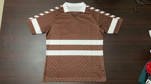 Chemise à manches courtes pour homme, rayée rouge et blanc, col rabattu, séchage rapide, polyester, coupe classique, toutes saisons, haut de sport - Product Image 3