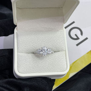 Anillo de Diamante Cultivado en Laboratorio con Corte Ovalado, Color D, Chapado en Oro de 9K-18K, Plata 925, Certificado IGI, Joyería de Compromiso Moderna para Mujer - Product Image 3