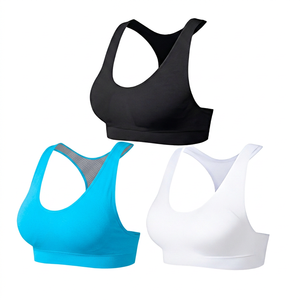 <b>Women</b> Sports Bra High Support Hollow <b>Back</b> Yoga Gym Bra Black White Gray Three <b>Pack</b> - Product Image 6