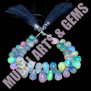 Premium Natural Handmade Multi Ethiopian <b>Opal</b> Smooth Drops Shape 6 Inches 3x4 7x10mm Gemstone Beads Strand Third Party Certified - Product Image 3