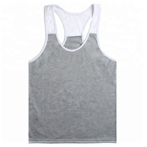 Gym Stringer <b>Singlet</b> Breathable 100% Cotton Y-Back Bodybuilding Tank Top <b>for</b> <b>Men</b> Customized Brand Logo Front Position Cross - Product Image 3