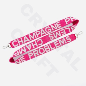 Sangle de sac à main de luxe faite à la main en perles de rocaille, brodée sur mesure, pour le jour du match universitaire, football, cheerleading, réglable, luxueuse et brodée de perles - Product Image 2