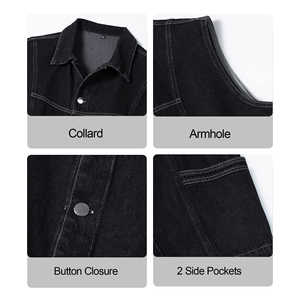 Gilet de motard en denim tricoté à col en V pour homme, style classique, vêtement d'extérieur formel, respirant, écologique, séchage rapide, automne - Product Image 3