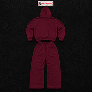 Conjunto Deportivo para Hombre con Logotipo de Bolsa de Dinero Color Granate, Sudadera con Capucha Premium y Pantalones Jogger, Ropa Deportiva Casual - Product Image 6