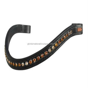 Nueva llegada Top Trending acolchado cuero caballo ceja banda con incrustaciones de cristales coloridos cristal diamante cadena brida ceja banda - Product Image 4