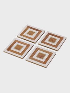 Ensemble de tasses et soucoupes en MDF et résine, design classique, fabriqué à la main, compatible four, compatible paille, écologique, portable, durable, épaisseur 8 mm, pour les fêtes - Product Image 3