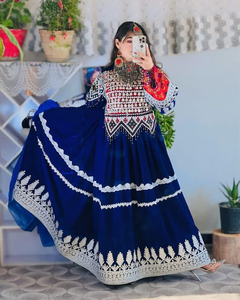 Fabrication professionnelle, robe formelle moderne légère de style vintage afghan pour femmes, appliques brodées, dentelle, robe afghane Kuchi - Product Image 2