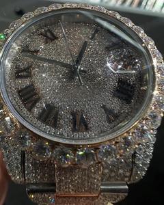 Reloj de Diamantes Moissanite VVS con Incrustaciones Completas de Doble Tono, Elegante para Negocios, Joyería Hip Hop, Acero Inoxidable de Alta Calidad, Moda - Product Image 4