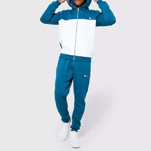 Conjunto de Chándal con Capucha y Cremallera para Hombre, Personalizado, de Peso Pesado, con Bloques de Color Estampados, 2 en 1, Nueva Moda, Ropa Urbana de Invierno, Transpirable, de Secado Rápido, 100% - Product Image 3