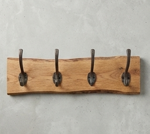 Premium Wood Wall Mounted <b>Hook</b> Rack With 4 Metal <b>Hooks</b> Rustic Style Heavy-Duty Coat Hanger For Clothing Storage - Product Image 4