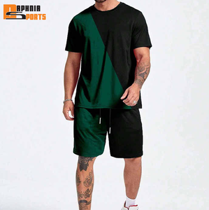 Custom 100% Cotton Midweight Printed Eco-Friendly T-shirt <b>Shorts</b> Men's 2-Piece Set High Quality 2-Tone Plus Size Stylish - Product Image 3