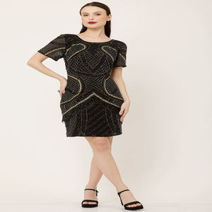 Designer Elegant Womens Backless Evening Gown | Short Formal Party Wear Dress | Wedding Celebration | Style From India Premium - Product Image 3