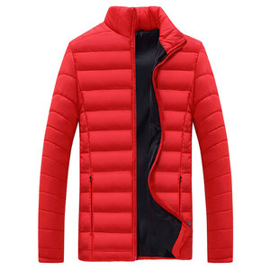 Stylish Men's Casual Fashion Winter Coat Quilted Hooded Puffer <b>Jacket</b> Warm Thick Padding <b>Canvas</b> Outerwear Featuring Front Logo - Product Image 4