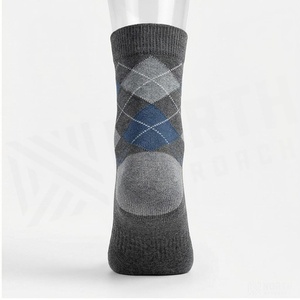 Argyle Pattern Ankle <b>Socks</b> for Adults Gray Blue <b>Breathable</b> Casual Wear Autumn Season - Product Image 2
