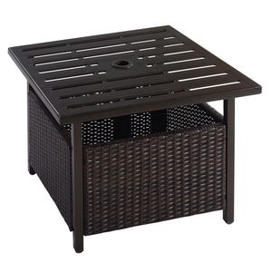 Tavolino da Esterno in Rattan e Acciaio per Patio, Resistente ed Elegante, Ideale per i Vostri Incontri Confortevoli - Product Image 4