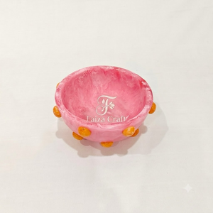 Tazón de Resina Ecológico Faiza Craft, Diseño Clásico con Puntos Rosados, para Servir Bocadillos, Palomitas, Nueces, Dulces - Product Image 3