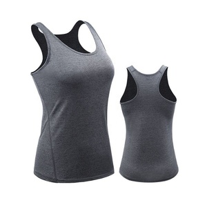 Camiseta sin mangas transpirable para mujer, con logo personalizado, de alta calidad, cuello halter, sin costuras, de alto impacto, tejida en poliéster. - Product Image 5