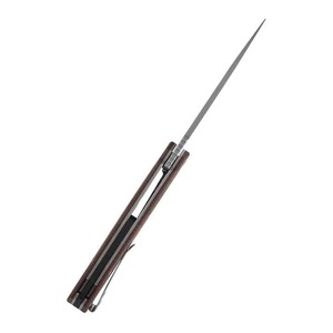 Cuchillo de Bolsillo de Acero de Damasco Hecho a Mano de Alta Calidad con Funda de Cuero, Regalo Perfecto para Camping, para Padres, Compatible con OEM y ODM - Product Image 3