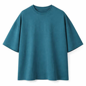 เสื้อยืดโอเวอร์ไซส์ทรงบ็อกซี่ ผ้าเจอร์ซีย์ถักเนื้อหนัก 180gsm ผ้าฝ้าย 100% ลายเรียบด้านหน้า ไหล่ตก ทรงหลวมสำหรับผู้ชาย ส่งตรงจากโรงงาน - Product Image 1