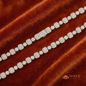 Collier en moissanite plaqué or 18 carats, bijoux de mode, chaîne à maillons pour femmes et hommes, cadeaux élégants, bijoux fins de New York, NYC, États-Unis - Product Image 4