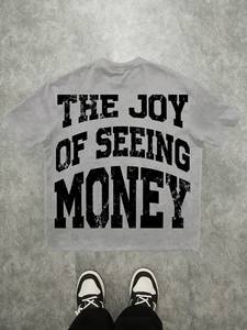 Camiseta de Manga Corta con Estampado Gráfico de Letras para Hombre, Verano, Camiseta con Diseño de Dinero, Ropa con Estampado de Dinero - Product Image 4