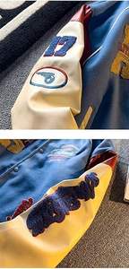 แจ็คเก็ตวาร์ซิตี้ฤดูหนาวแบบยูนิเซ็กซ์ กันลม ผลิตจากวัสดุรักษ์โลก บุด้วยขนสัตว์ คอตั้ง โลโก้ด้านหน้า สไตล์ไฮสตรีท สำหรับผู้ชายและผู้หญิง - Product Image 5