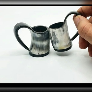 Mini tasse en corne de buffle sculptée à la main, artisanat indien, décoration d'intérieur, petite taille - Product Image 2