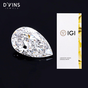 Diamants de laboratoire D'vins Jewels Laboratory 1ct 5ct couleur E, taille poire, cultivés en laboratoire CVD HPHT, en vrac pour la fabrication de bijoux - Product Image 1