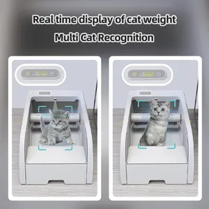 صندوق حماية الذكية تويا بتصميم جديد للاستخدام مع WiFi مرحاض بلاستيكي أوتوماتيكي لتنظيف القطط