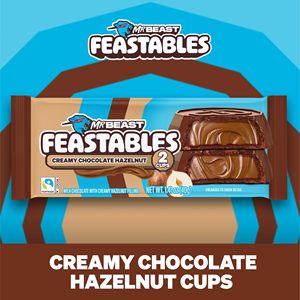 Mr Beast Feastables - Tazas de Chocolate Cremoso con Avellanas, 24 x 40 g, Paquete de Snacks de Chocolate Premium, Caja de Regalo al por Mayor, Edición Limitada - Product Image 4