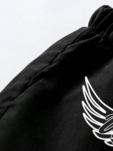 Pantalones Cortos Casuales para Hombre con Estampado de Letras, Cintura con Cordón y Bolsillos, con Serigrafía en la Parte Delantera - Product Image 4