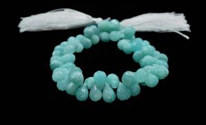 100% Natural Arrival Amazonite Faceted <b>Drops</b> Shape Beads Natural Amazonite Teardrops Briollette Beads for Jewelry Making - Product Image 3