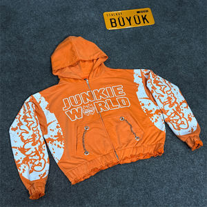 Sweat à capuche zippé sur mesure pour l'hiver, 100% coton biologique, respirant, 500 GSM, logo personnalisé OEM, fermeture éclair de haute qualité, pour homme - Product Image 1