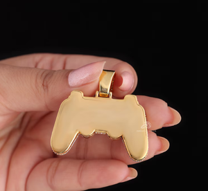 Collar con Colgante de Control de Videojuegos, Amuleto de Cristal, Cadena de Eslabones Estilo Hip Hop, Plata 925, Chapado en Oro y Rodio, Joyería Unisex para Fiestas - Product Image 5