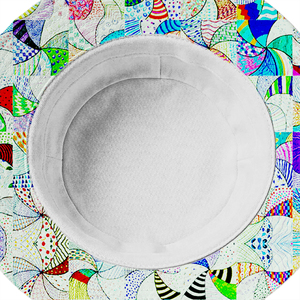 Casquette de soleil unisexe personnalisable avec logo, motif abstrait dessiné à la main, coloré, par sublimation, style streetwear tendance - Product Image 5