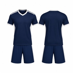 Ensemble de maillots de football unisexe à séchage rapide, design personnalisé, numéro d'équipe, teinture unie, 100% polyester, impression de logo personnalisé, bon prix, OEM - Product Image 4
