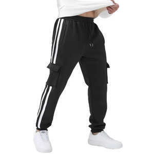 Men Cargo Jogger Pant Lightweight Breathable Anti-Wrinkle Elastic Waist Casual Style Plain Dyed Knitted Nylon/Cotton Sweatpants - Product Image 1
