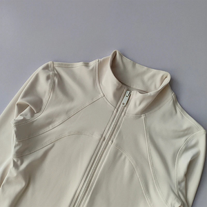 Traje de Yoga para Mujer, Chaqueta Deportiva de Alta Gama con Cuello Alto, Manga Larga, Transpirable, de Spandex, para Correr, Entrenamiento, Fitness, Resistente al Viento - Product Image 4
