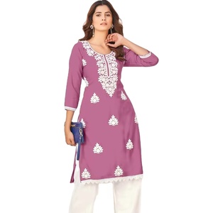 Best Quality High-quality Easy to Wear Indian Sexy Modal Viscose Embroidery Shop Kurtis for Upcoming Festivals - Product Image 1
