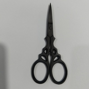 Stainless Steel Straight Blade Trimming Scissors for <b>Beard</b> & Mustache <b>Care</b> Right-Handed Sharp Blade Steel Handle - Product Image 3