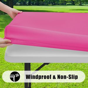 Set di 2 Tovaglie Elastiche in Poliestere Impermeabili Rettangolari per Tavoli da Picnic Lavabili e Resistenti - Product Image 2