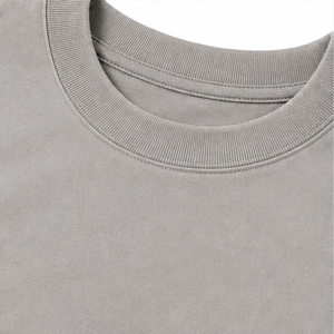 T-shirt Homme Oversize à Manches Courtes Col Rond en Coton Gris Pierre Brossé Coupe Cocon Personnalisé MTS-OVR-0005 - Product Image 6